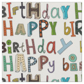 Tissu blanc de joyeux anniversaire (Fermer)