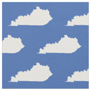 Tissu Blanc de motif d'état du Kentucky sur le bleu