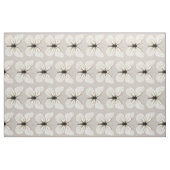 Tissu blanc et bronzage chic de motif de papillon (Fat Quarter)