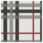 Tissu blanc et rouge noir de plaid (Fermer)
