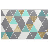 Tissu Blanc gris moderne Teal et triangles d'or de Faux (Fat Quarter)