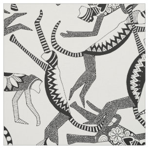 Tissu blanc noir de singe