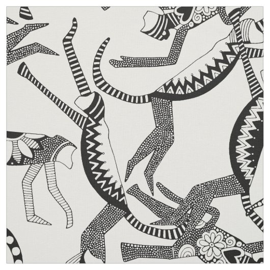 Tissu blanc noir de singe (Échantillon)
