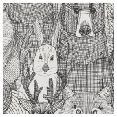 Tissu blanc noir des animaux canadiens (Fermer)