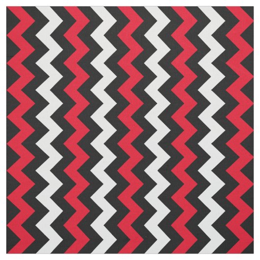 Tissu Blanc noir et rouge Chevron (Échantillon)
