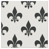 Tissu Blanc noir Fleur de lis Textile (Fermer)