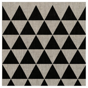 Tissu Blanc Noir Moderne Géométrique Linge De Décor Rust