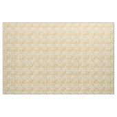 Tissu Blanc Or simple Grandes Portes de vache Motif anim (Yard)