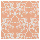Tissu Blanc Orange Parisien Damask Fabric (Fermer)