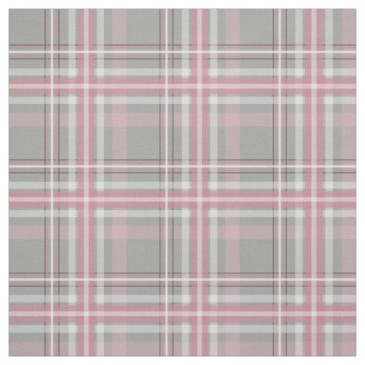 Tissu blanc plaid rose gris (Échantillon)