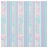 Tissu Blanc rose de bleu de ciel de rayures florales de (Fermer)