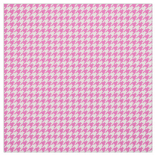 Tissu blanc rose de motif de pied-de-poule