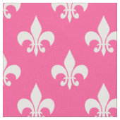 Tissu Blanc rose Fleur de lis Textile (Fermer)