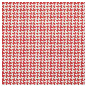 Tissu blanc rouge de motif de pied-de-poule