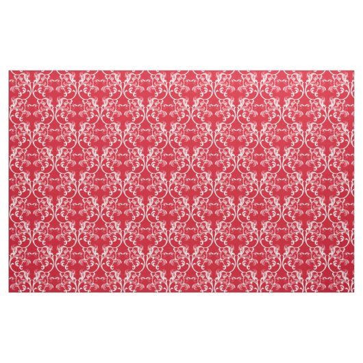 Tissu blanc rouge parisien Damask (Fat Quarter)
