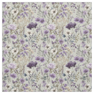 Tissu Blanc Rustique Fleur Botanique Vintage Floral