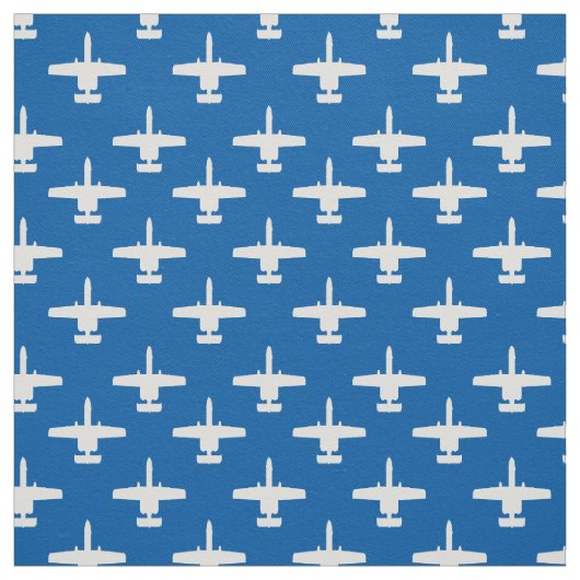 Tissu Blanc sur bleu A-10 Warthog Attack Jet Motif (Échantillon)