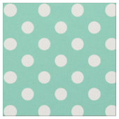 Tissu Blanc sur le point de polka vert turquoise (Fermer)