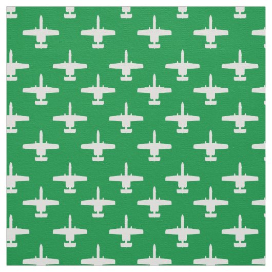 Tissu Blanc sur vert A-10 Warthog Attack Jet Motif (Échantillon)