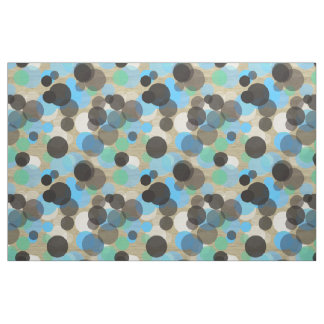 Tissu Blanc Turquoise Monnaie Pois Motif Faux Wood