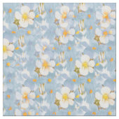 Tissu Blancs & Bleus Fleur Motif Fabric (fermé)
