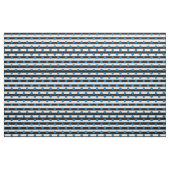 Tissu Blancs Noirs Avec Pois Bleus (Yard)