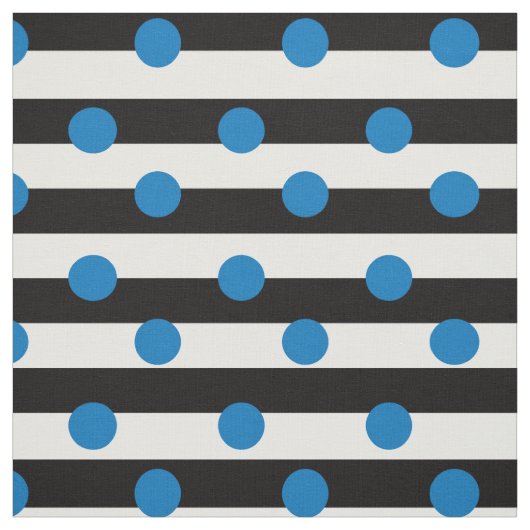Tissu Blancs Noirs Avec Pois Bleus (Échantillon)