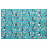 Tissu bleu ABC (Fat Quarter)