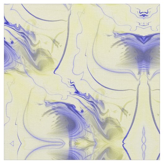 Tissu Bleu Abstrait et Jaune (Fermer)