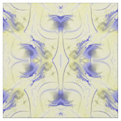 Tissu Bleu Abstrait et Jaune (Échantillon)
