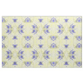 Tissu Bleu Abstrait et Jaune (Fat Quarter)