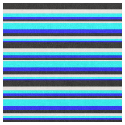 Tissu Bleu, Aqua, Blancs et Noirs (Fermer)
