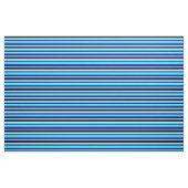 Tissu Bleu, Aqua, Blancs et Noirs (Fat Quarter)