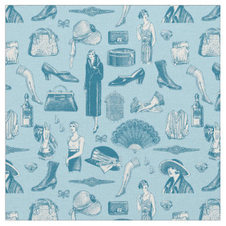 Tissu bleu art déco années 1920 flapper glamor feminine