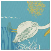 Tissu Bleu Blanc & Jaune Tons mignons Oiseaux Motif (fermé)