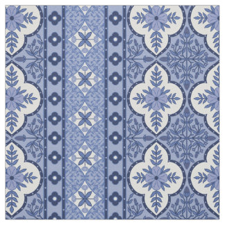 Tissu Bleu-bleu-bohème-design coton-twill