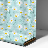 Tissu Bleu Botanique Et Blanc Fleur De Daisy Delicate