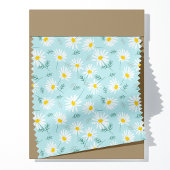 Tissu Bleu Botanique Et Blanc Fleur De Daisy Delicate