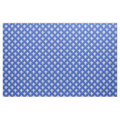 Tissu Bleu Cérulean, Fleur De Lis Blanc Motif (Yard)
