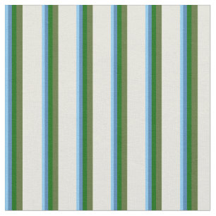 Tissu Bleu ciel, Bleu, Vert, Olive foncé Vert & Beige