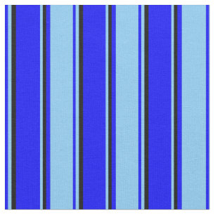Tissu Bleu, Ciel clair bleu et Motif noir