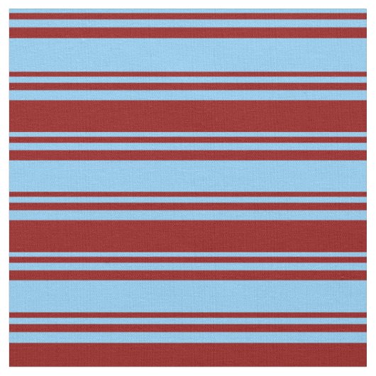 Tissu Bleu ciel clair et rayures rouge foncé (Fermer)