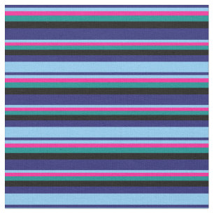 Tissu Bleu, Ciel clair, Rose profond, Cyan foncé et Noir