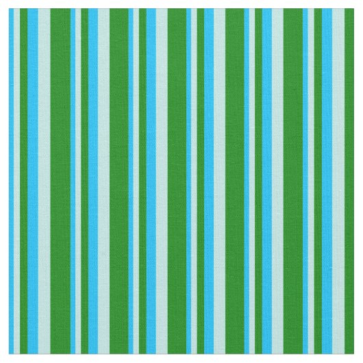 Tissu Bleu ciel profond, turquoise et vert rayures (Fermer)