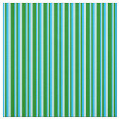 Tissu Bleu ciel profond, turquoise et vert rayures (Échantillon)