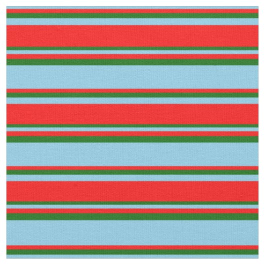 Tissu Bleu ciel, rouge et vert foncé (Fermer)