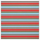 Tissu Bleu ciel, rouge et vert foncé (Échantillon)