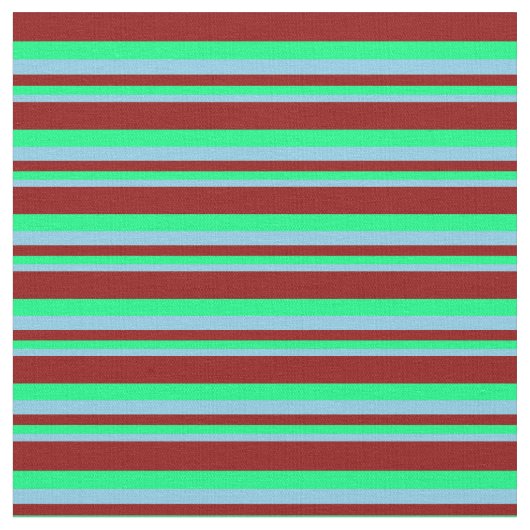 Tissu Bleu ciel, vert et rouge foncé (Fermer)