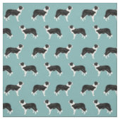 Tissu Bleu clair de chien de Collie Bordure (Échantillon)