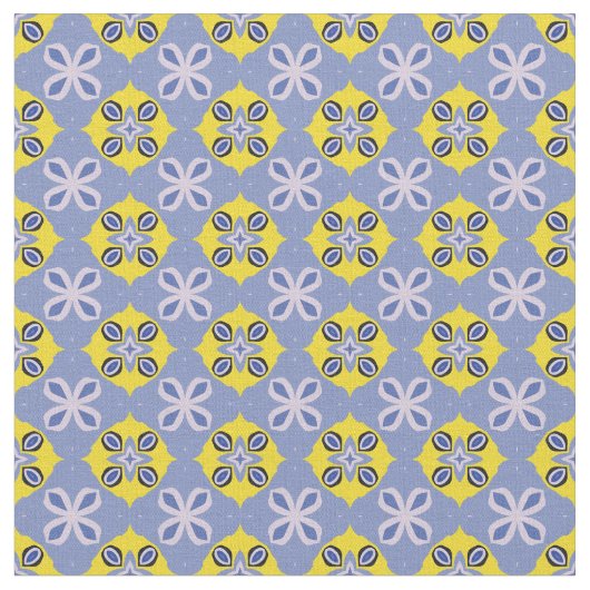 Tissu Bleu clair et Abstrait jaune (Fermer)